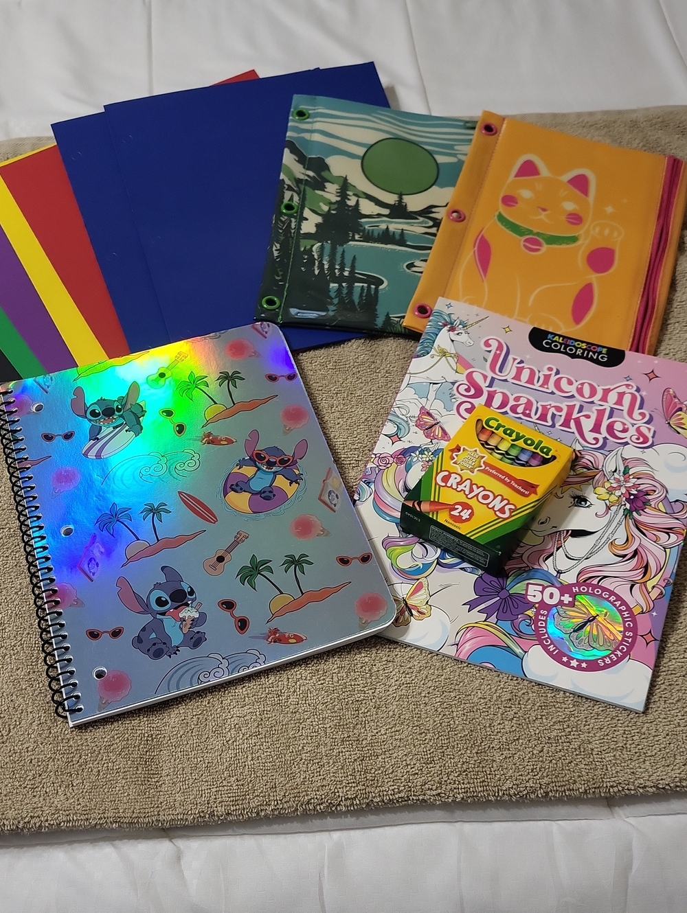 13 Items For School Or Office,folders,pencil Bags,spiral,colors N Book